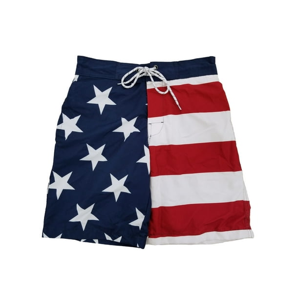 Bald Eagle and American Flag Mens Quick Dry Beach Board Shorts Summer Swim Trunks for Fathers Day for Boy Swimming 